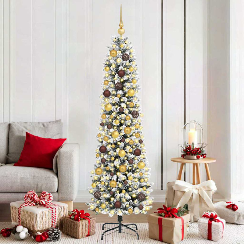 Lighted Artificial Christmas Tree, 180cm H, White