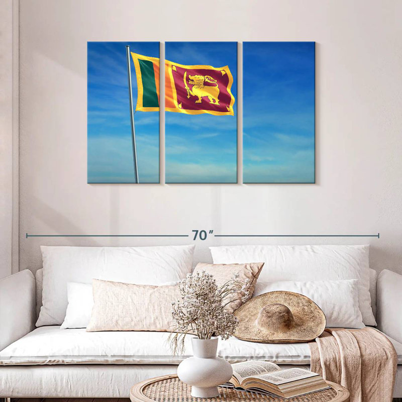 Hoisted Sri Lanka Flag, 28" H x 45" W