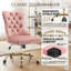Chaise de bureau moderne en velours capitonné avec base en métal, chaise de bureau pivotante ajustable-133599472-133599473
