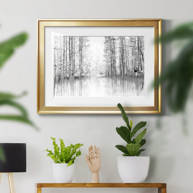 Aspen Reflection - Photographie avec cadre photo, Or, H 30,5 po x l 42,5 po x P 1,5 po