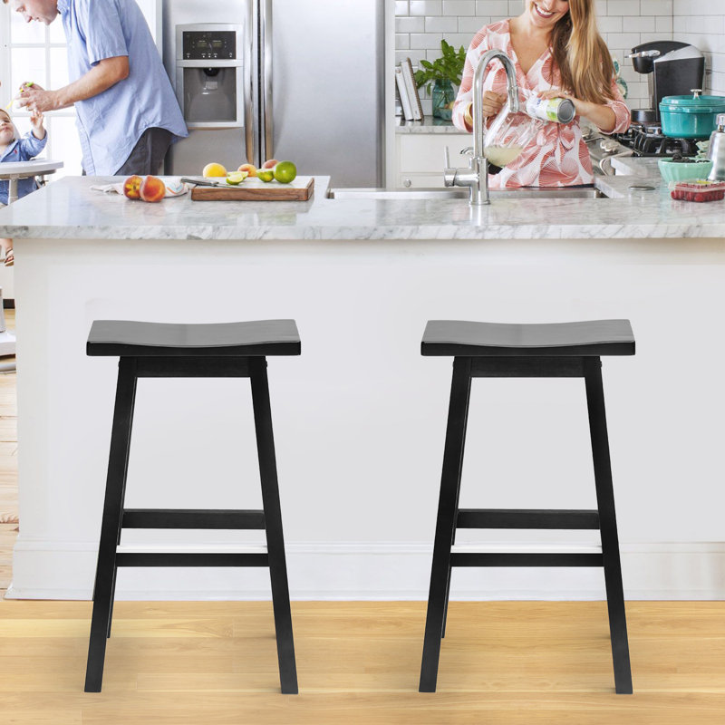 Tabouret de bar et de comptoir Jovanii, Noir, Tabouret de bar (siège d’une hauteur de 30 po)