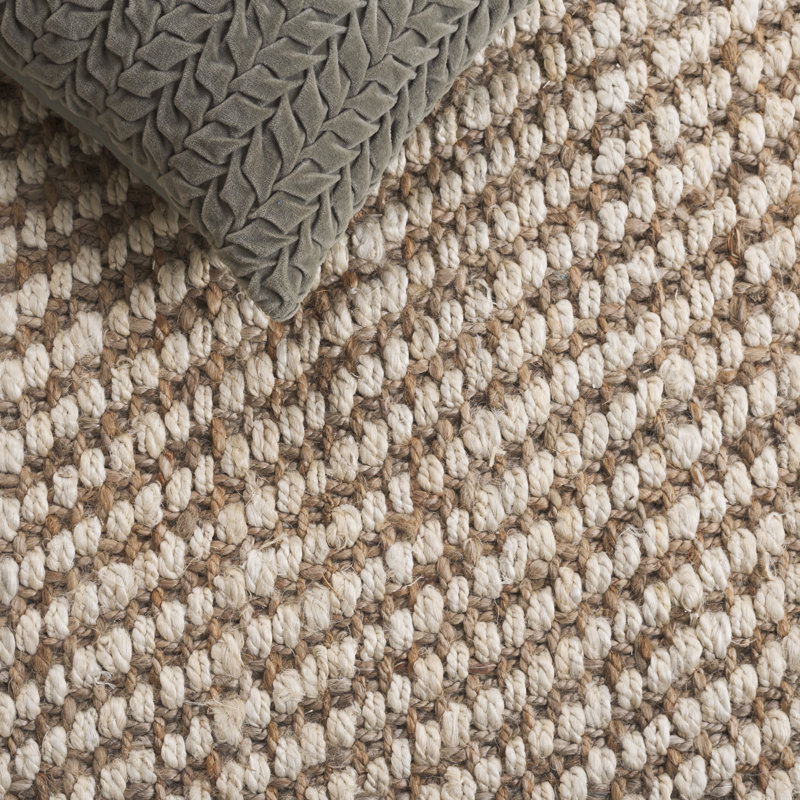 Natural Fiber Handwoven Jute Abstract Rug, Rectangle 5' x 8'