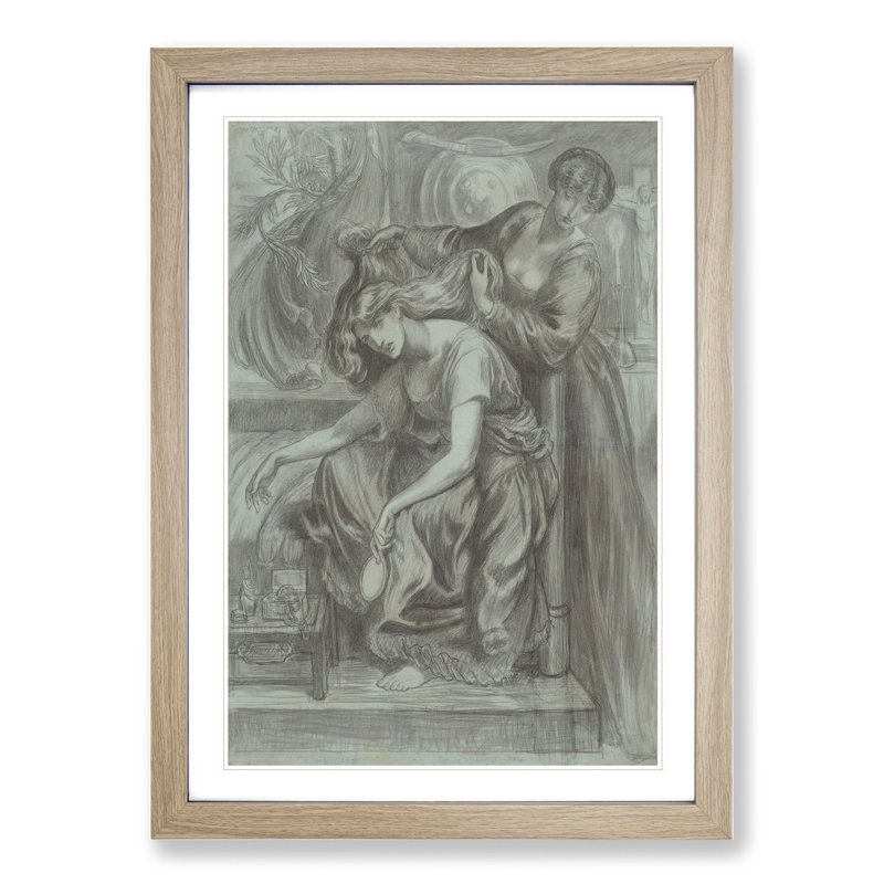 Desdemonas Death Song by Dante Gabriel Rossetti - Picture Frame Painting, 90cm H x 65cm W x 2cm D, Oak