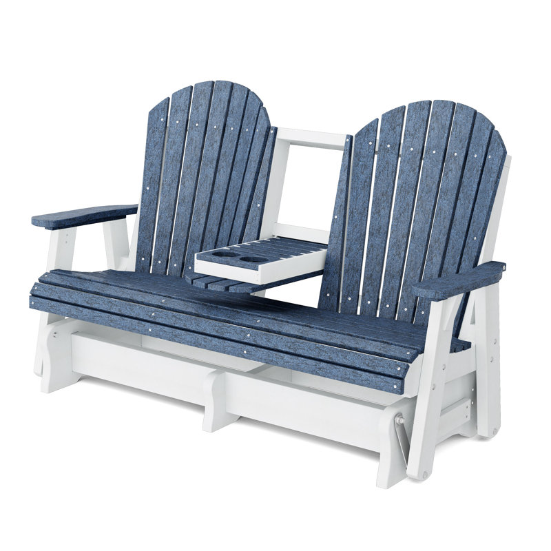 Fauteuil oscillant 5 pi avec console Heritage, Bleu patriote / blanc