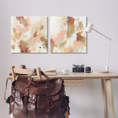 Energetic Beige Palette 2 PC Canvas Wall Art Set by June Erica Vess