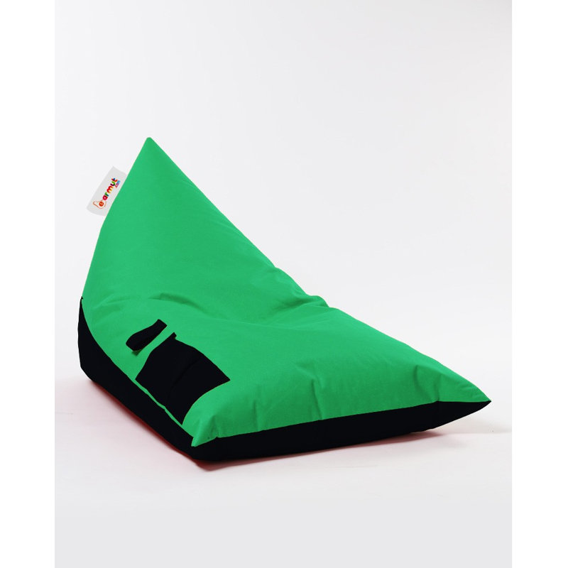 Grand fauteuil à billes pour l'extérieur, 100 % polyester vert / noir