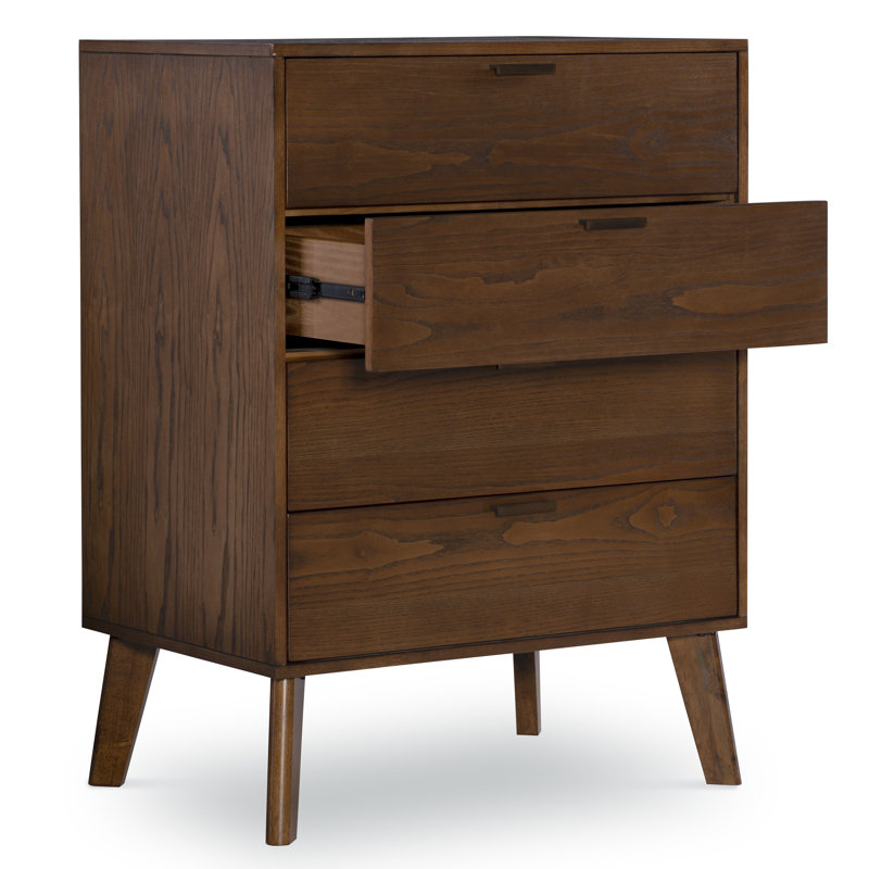 Commode 4 tiroirs Mathiatis, Brun moyen