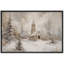 «Rustic Winter Landscape Country Christmas Pine Tree Holiday Decor», reproduction d'art sur toile encadrée-107117877-107117879