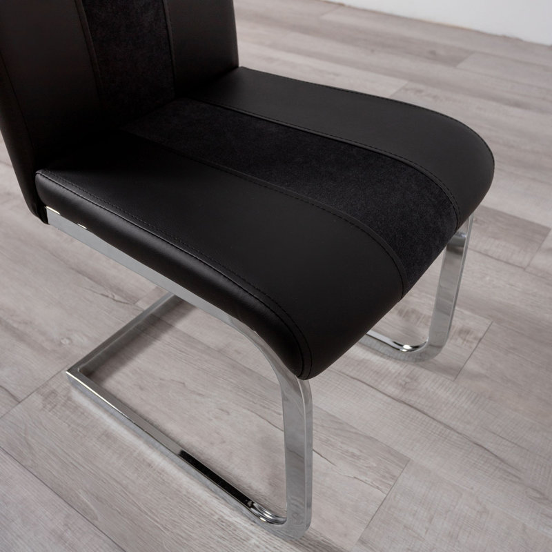 Admer 19'' H Upholstered Side Chair, Black, 4