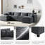 Chenille de 136 po en forme de U avec coussins doubles et repose-pieds mobiles, siège spacieux pour le salon modulaire 6, relaxant-1658469960