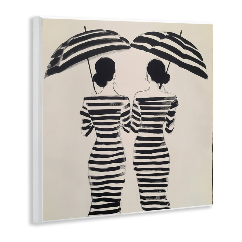 Deux femmes sous la pluie, plaque murale, design par Annabelle Hall