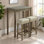 Modern Transitional Brown Dining Table With 2 X Dining Stools Biscuit-Tufted Seat Cushion Chair 3Pc Dining Set