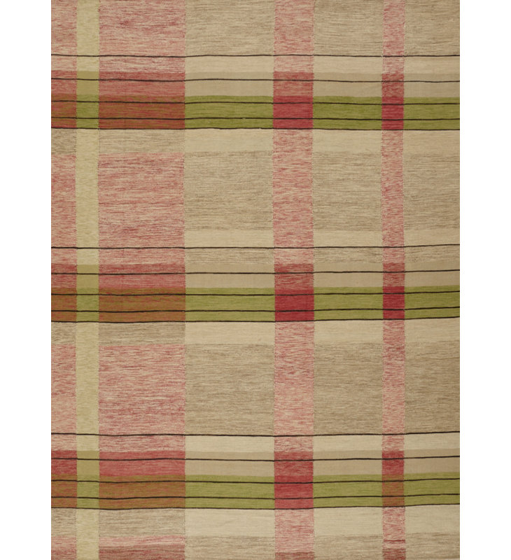 Plaid Area Rug in Brown/Red