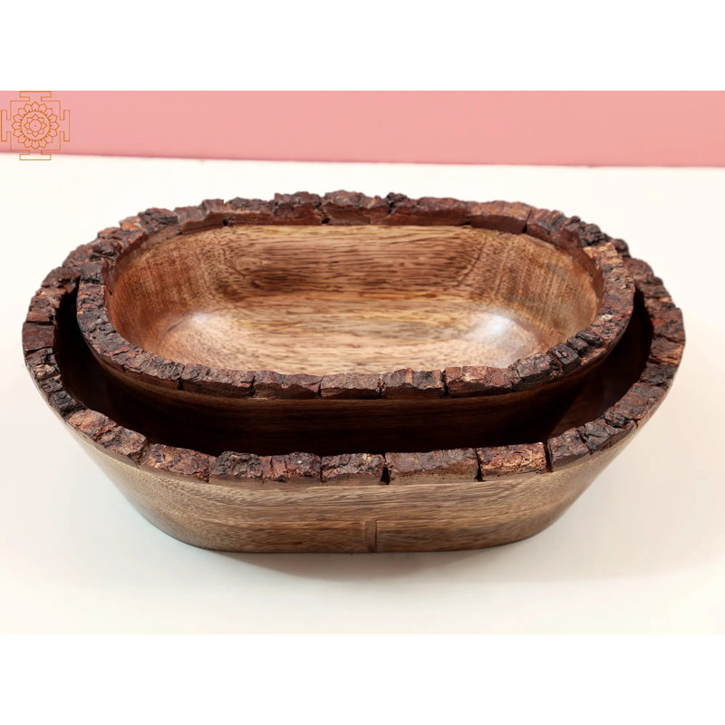 Bol décoratif brun en bois Arnes