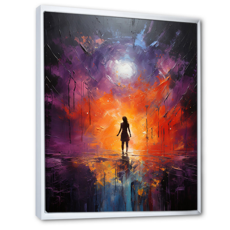 Impression sur toile, "Mediation TranscendENTal Awesome", H 40 po x l 30 po x P 1,5 po, Cadre flottant blanc