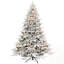Sapin de Noël artificiel floqué préilluminé de 1,83 m (6 pi) avec 400 lumières blanc chaud, 1931 branches, branches articulées en PE+PVC et support métallique pliable-1453862920