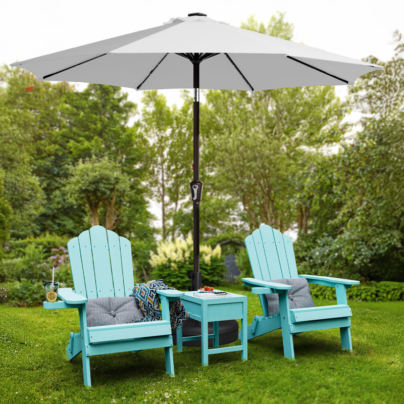 Parasol de marché avec manivelle Beka, H 94,5 po x l 120 po x P 120 po, Gris clair