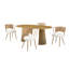 Ensemble de table et chaises de salle à manger en bois massif 4 pièces-130085773-130085775