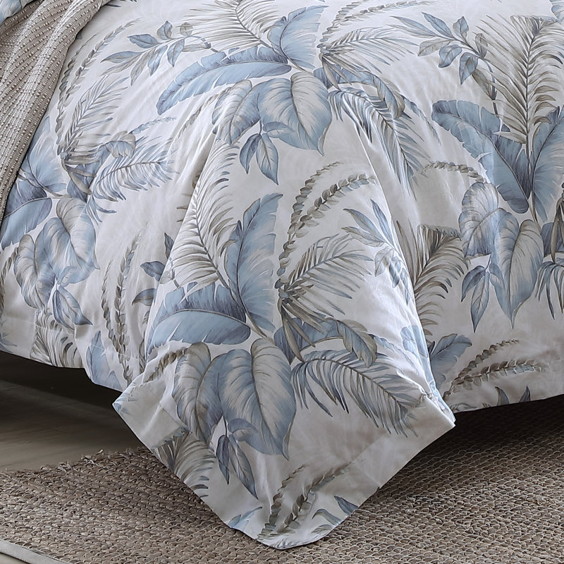 Tommy Bahama Bakers Bluff Blue Cotton Comforter Set, King Comforter + 2 Shams