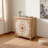 Rustic Wood 2-Door Accent Storage Cabinet With Floral Carved Doors