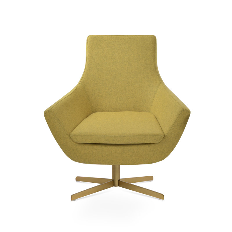 Rebecca 4 Star Swivel Lounge Chair, Amber Camira Wool, Brass