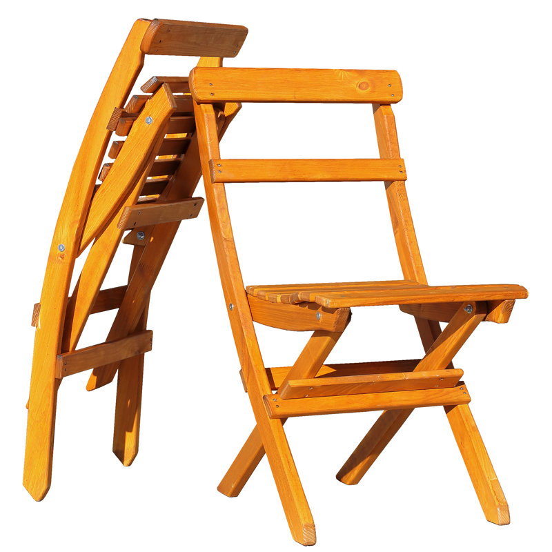 Arlot Folding Patio Dining Side Chair, Honey