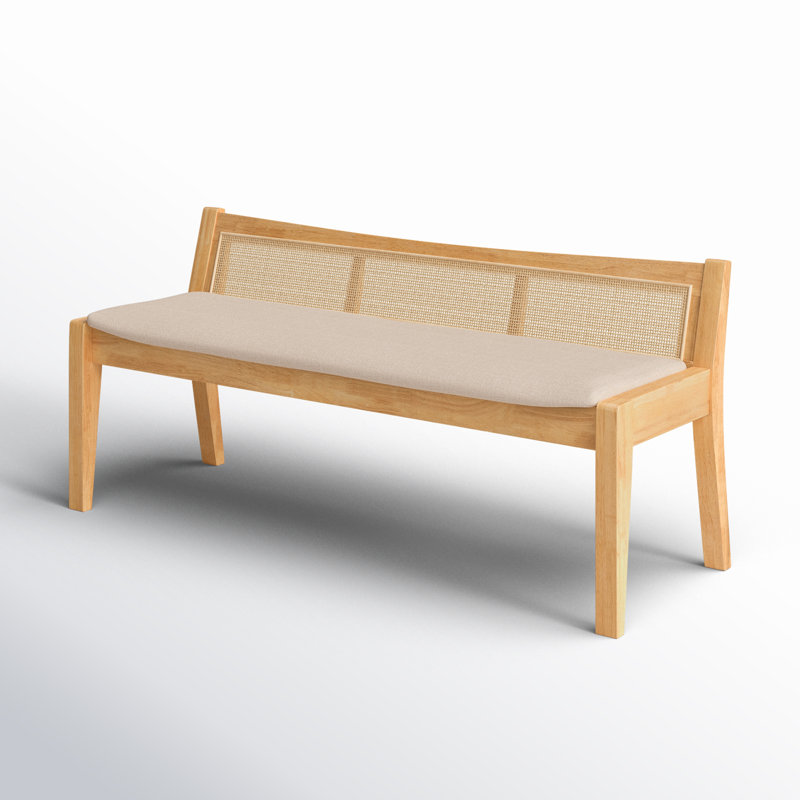 Banc rembourré Donner Cane, Naturel / beige