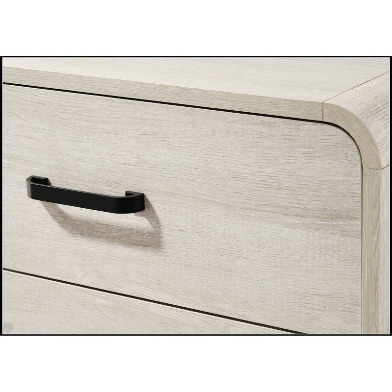 Commode contemporaine à cinq tiroirs en bois avec rangement spacieux et finition blanche antique élégante pour les maisons modernes