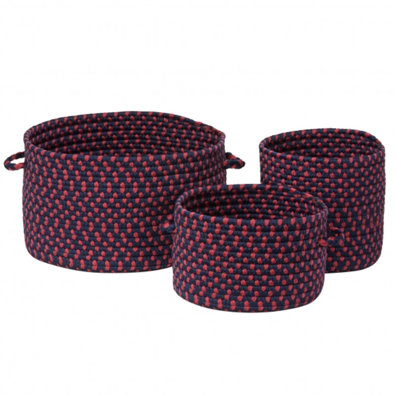 Ensemble de paniers en polypropylène 3 pièces, Rouge