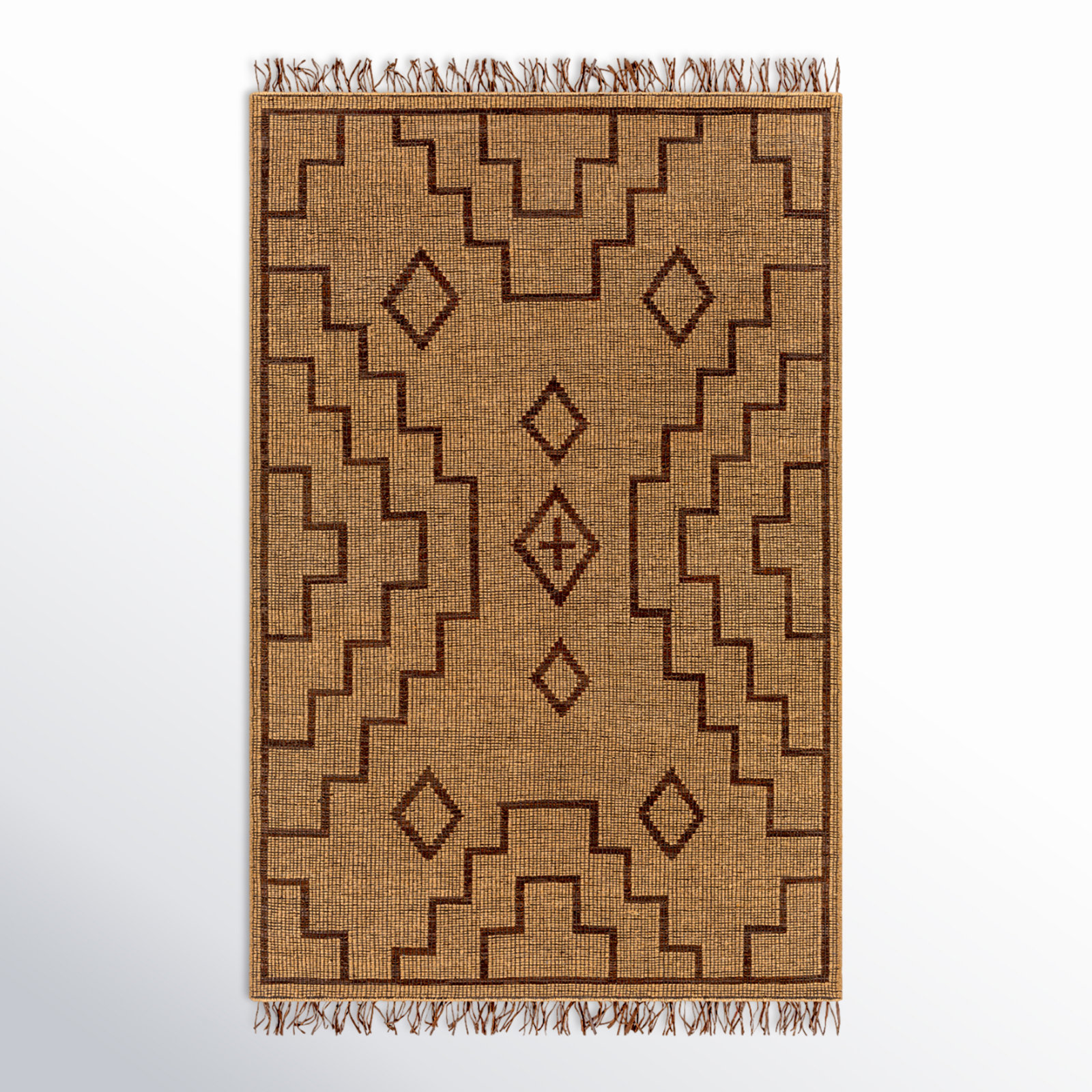 Alfi Handmade Tan Rug, Rectangle 2' x 3'