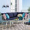 Ensemble de patio d'extérieur en aluminium 5 pièces Riverside