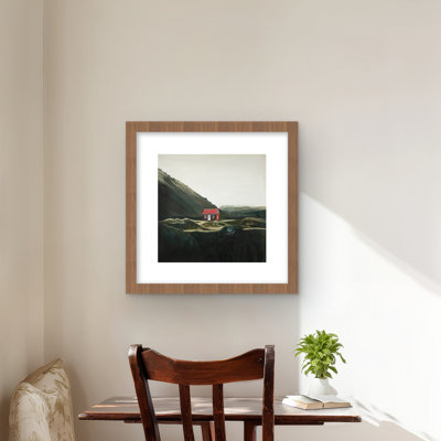 Isolated shack - Landscapes Brown Framed Matted Print Decor