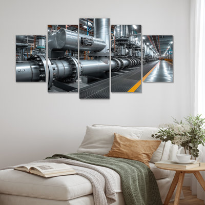 Ensemble de salon mural monochrome et industriel jaune