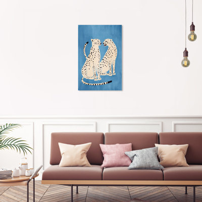 «Animals 2000 Spots», reproduction d'art sur toile bleue moderne