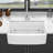 White Farmhouse Sink Workstation - 33 Inch White Ceramic Single Bowl Farm Kitchen Sink