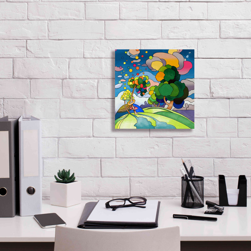 «Pop Art Landscape 1019» par Howie Green, art mural sur toile, H 12 po x l 12 po x P 0,75 po