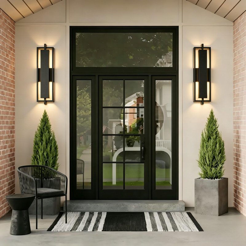 Ormand 12W Modern Dimmable LED Outdoor Wall Sconce with Matte Black Frame