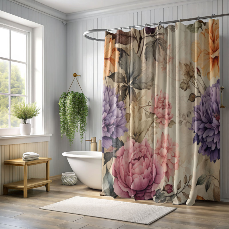 Rideau de douche Distress Garden - Premium, H 74 po x l 71 po