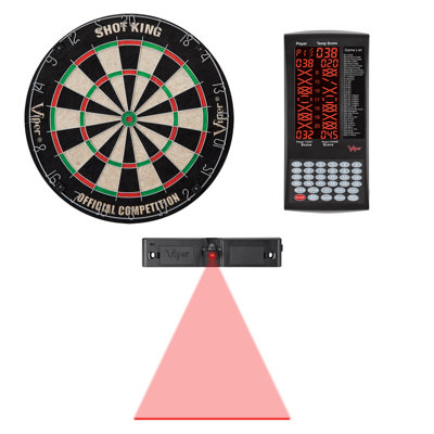Shot King ProScore and Dart Laser Line Bristle Dartboard with Darts