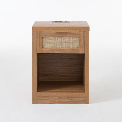 Dearbhaile 25" H 1 - Drawer Nightstand with Charging Station