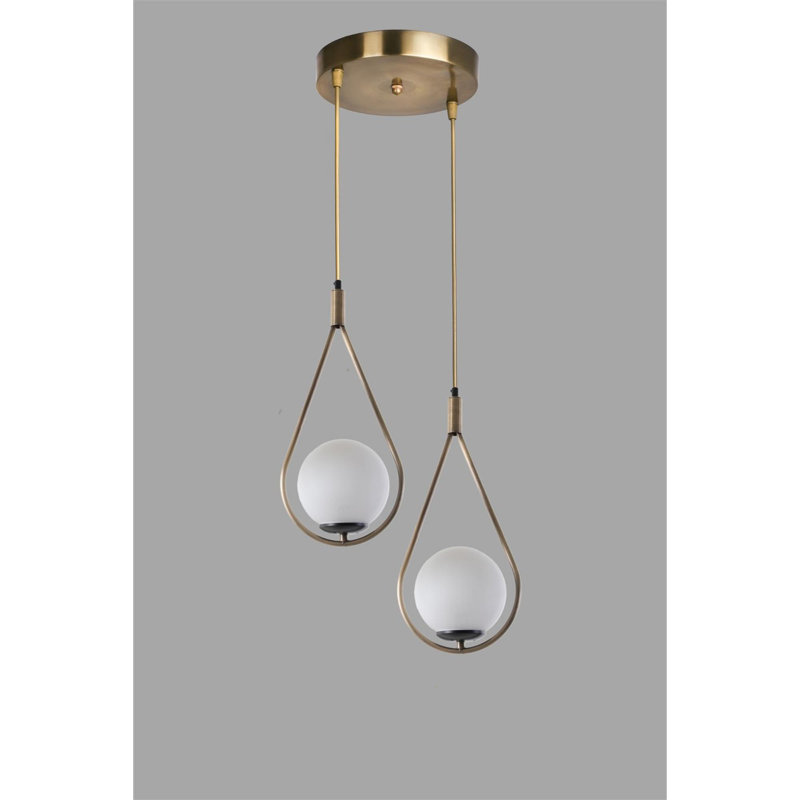 Bascom 2 - Light Teardrop Pendant, Gold, White