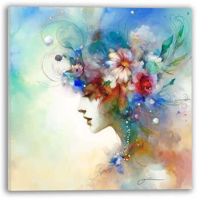 «Ethereal Floral Dream Watercolor» sur toile