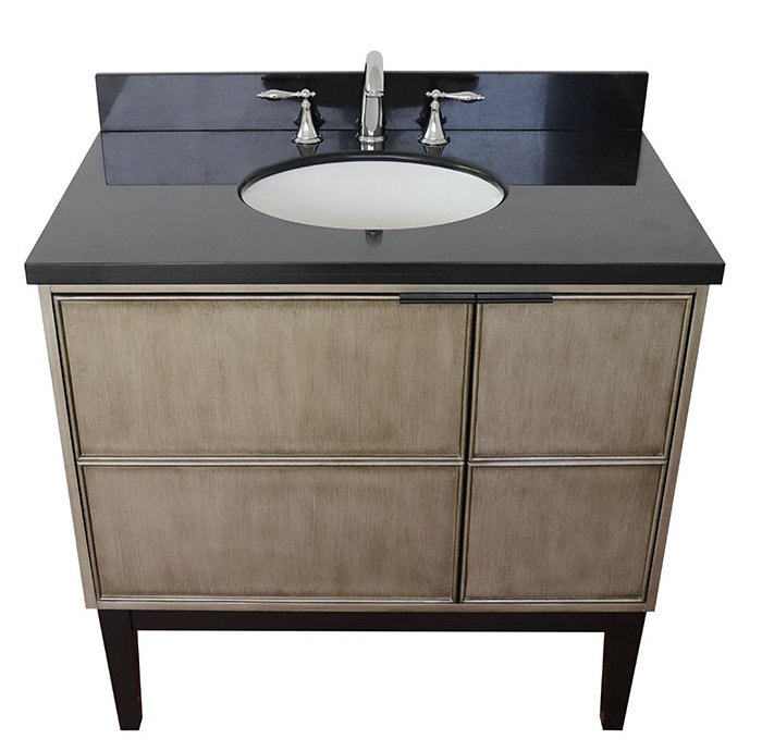 Ensemble de meuble-lavabo simple 37 po, Noir galaxie