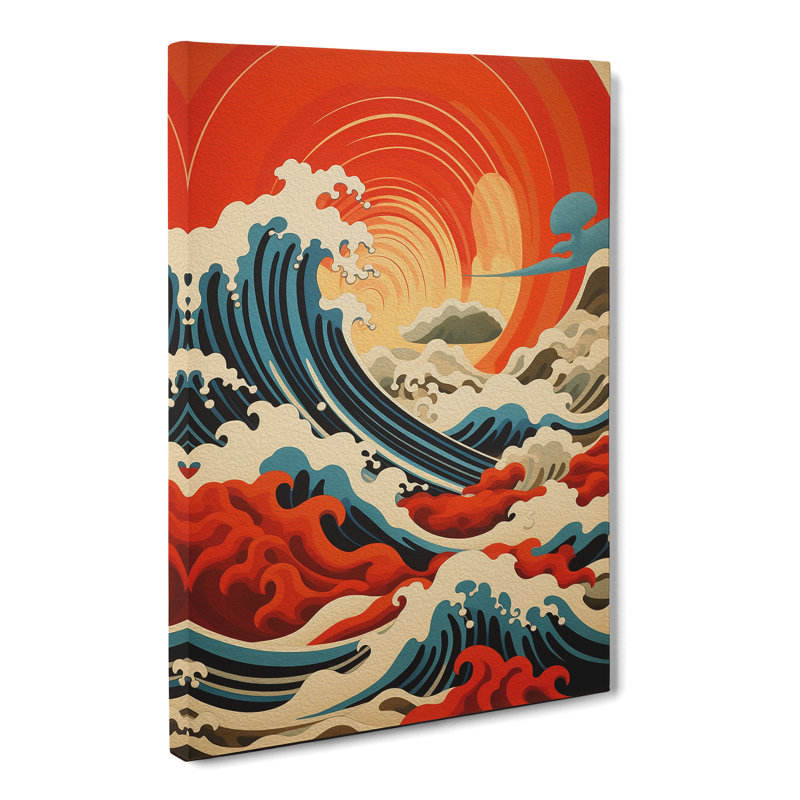 Wave Japanese Constructivism No.2 - Wrapped Canvas, 76cm H x 50cm W x 3cm D