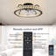 50cm Dimmable Crystal Ceiling Fan with LED Light and Remote Control and APP-1743438266