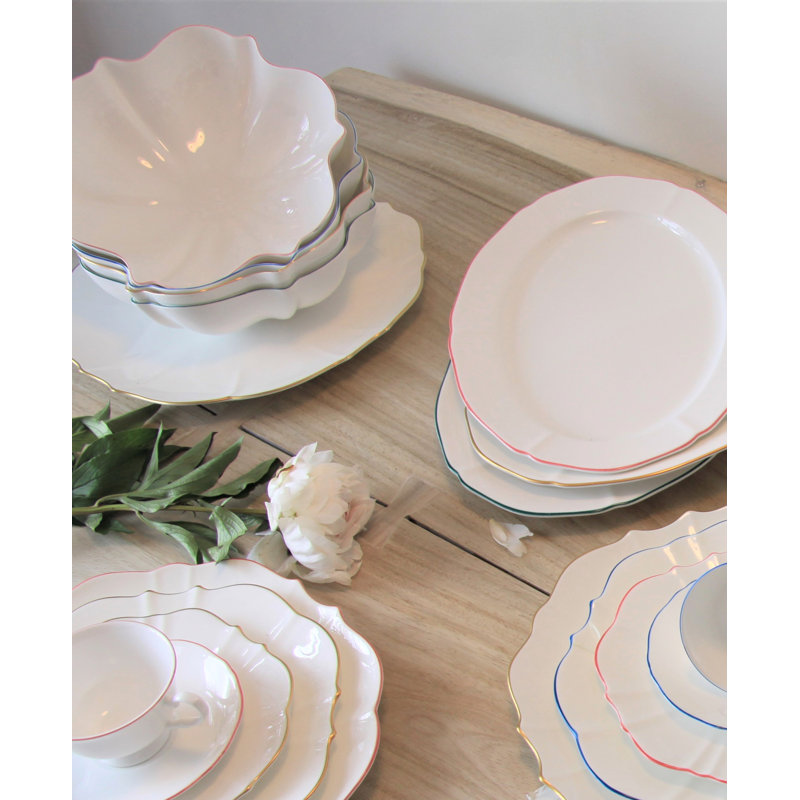 Amelie Bone China Scalloped Charger, Royal Blue