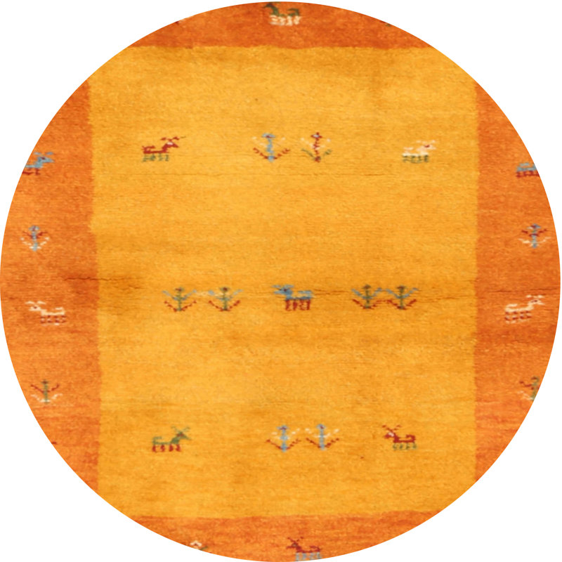 Tapis de zone jaune contemporaine Willse, Rond 4 pi