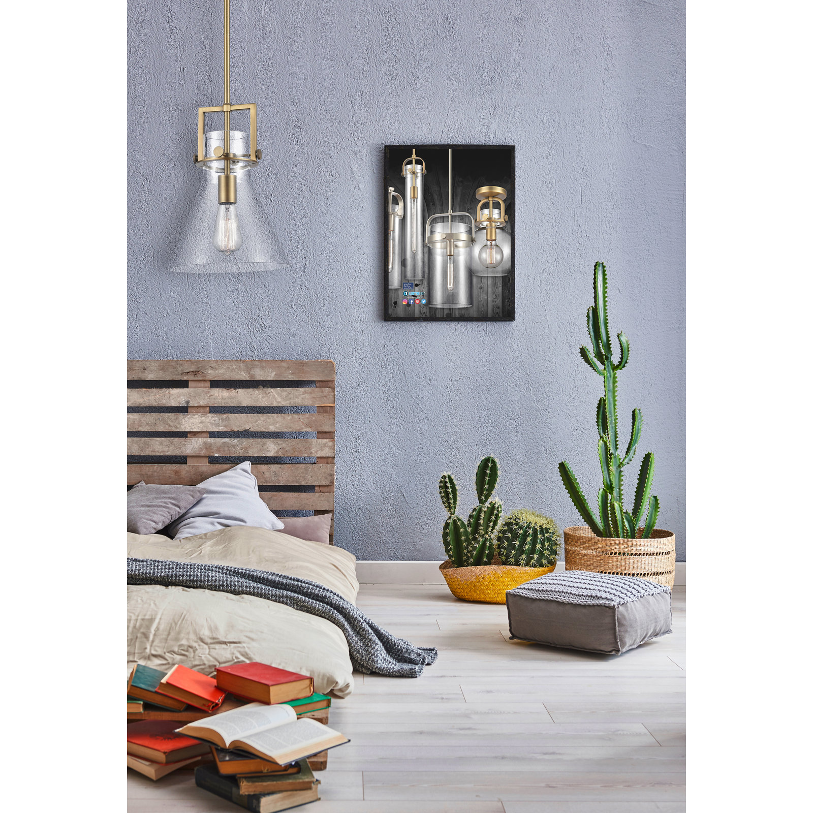 Coterie Single Light Glass Dimmable Pendant, Brushed Brass, Clear, 13.63" H x 10" W x 10" D
