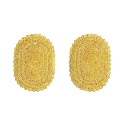 Janneli 100% Cotton Tufted 2 Piece Bathroom Rug Set, Reversible, Super Absorbent & Extra Soft Machine Washable Bath Rug