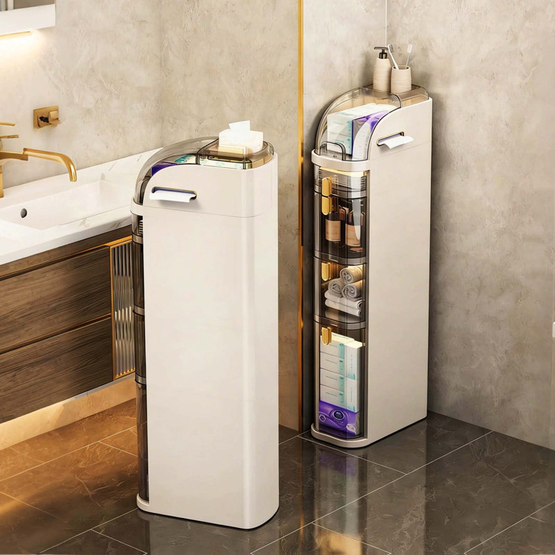 Armoire de salle de bain étroite à 5 niveaux sans outils